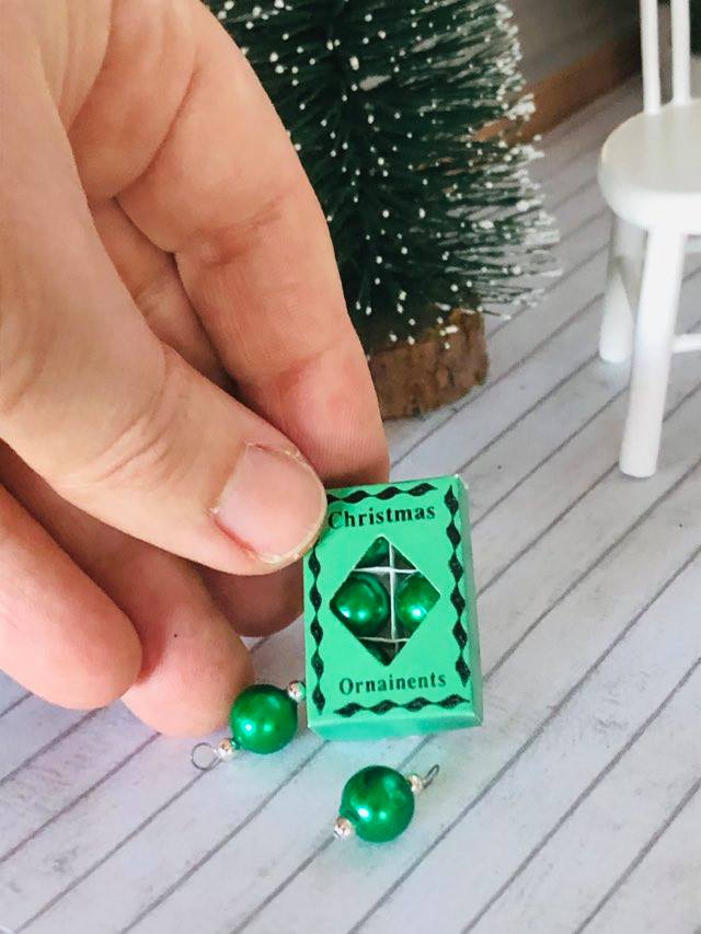 Christmas Ornaments - Green - Miniature