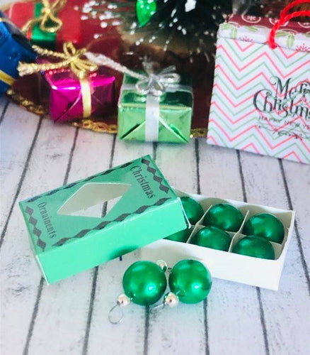 Christmas Ornaments - Green - Miniature