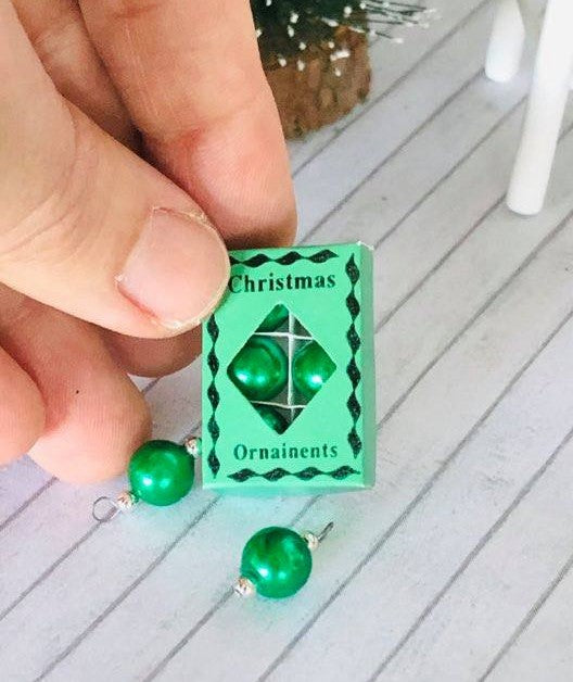 Christmas Ornaments - Green - Miniature