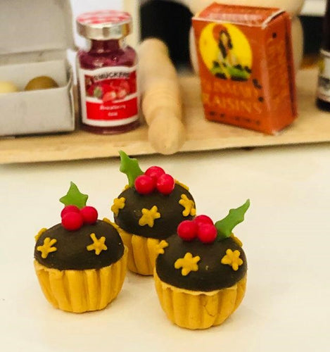 Dollhouse miniature star cupcakes Christmas food