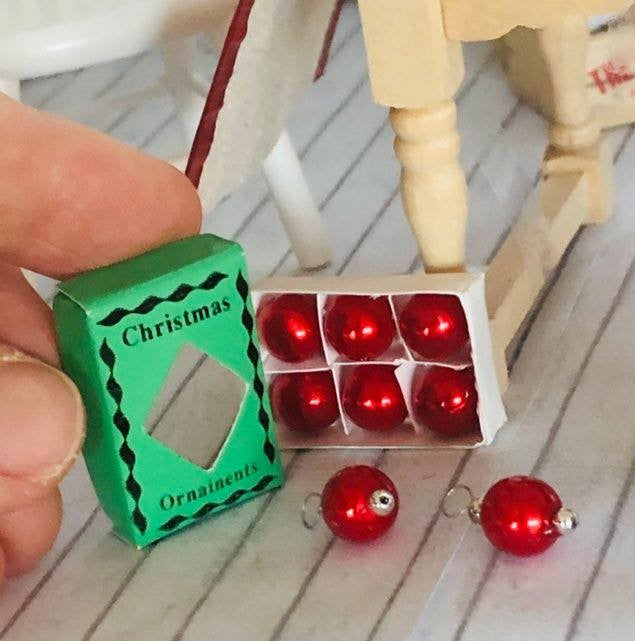 Christmas Ornaments - Red - Miniature