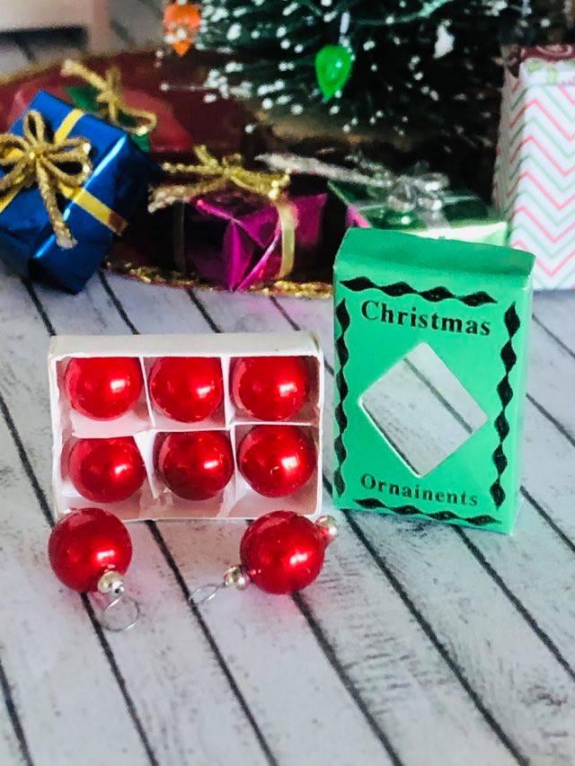 Christmas Ornaments - Red - Miniature