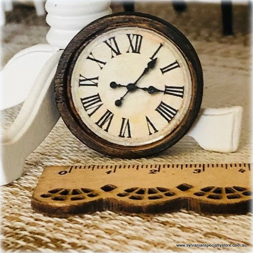 Dollhouse miniature rustic style clock