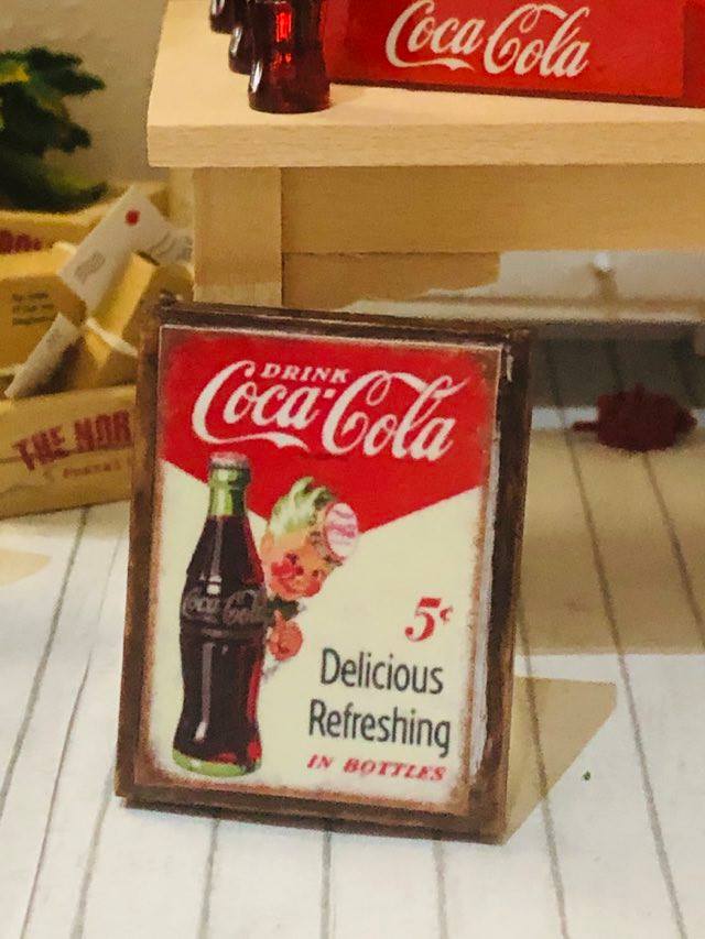 Dollhouse Miniature Coca Cola Vintage sign