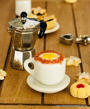 Dollhouse miniature barista coffee cup cafe