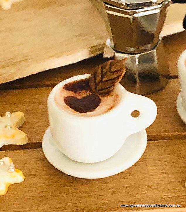 Dollhouse miniature Cup of Coffee Barista  cafe