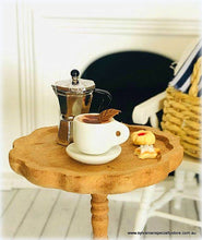 Cup of Coffee and Saucer - Chocolate Leaf - Miniature