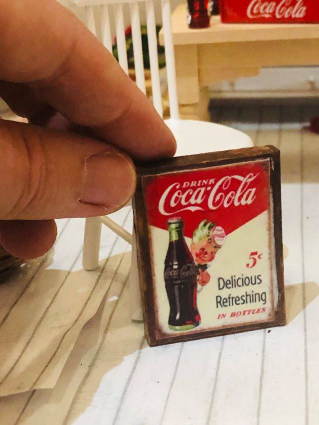 Dollhouse Miniature Coca Cola Sign