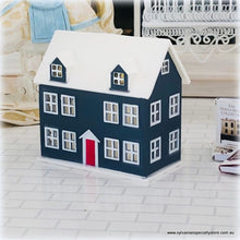 Dollhouse Colonial Blue white miniature