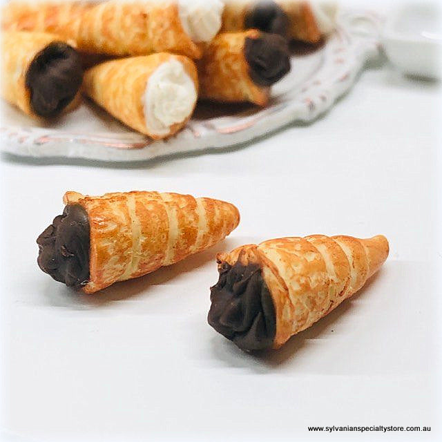 Chocolate Cream Horns x 2 -  Miniature
