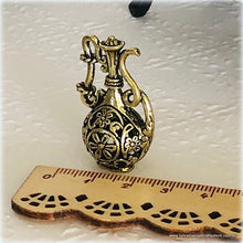 Dollhouse miniature gold metal vase jug