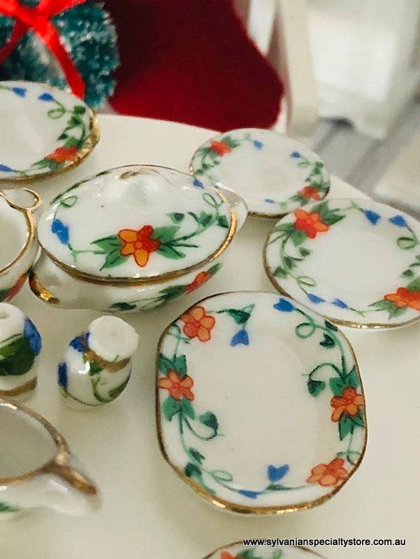 Dollhouse miniature crockery christmas ceramic