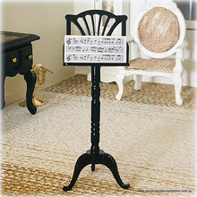 Dollhouse miniature music stand black