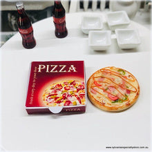 Dollhouse food pizza and box miniature