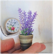Dollhouse miniature lavender plant aged urn french provincial purple