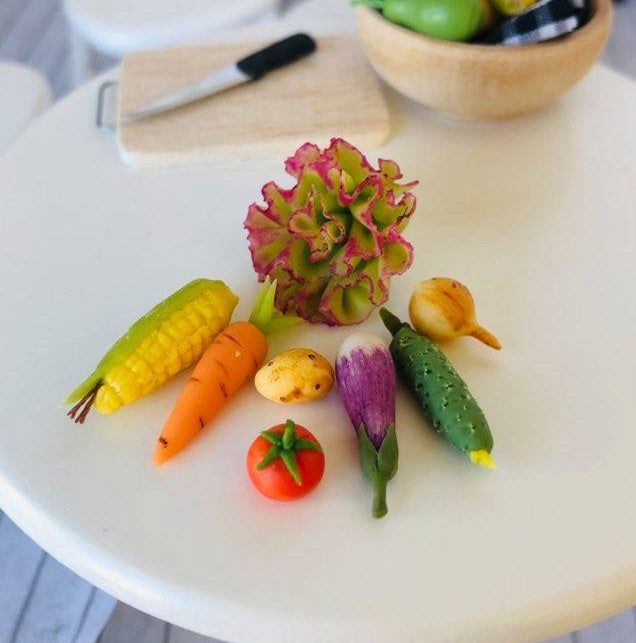 Dollshouse miniature mixed garden vegetables