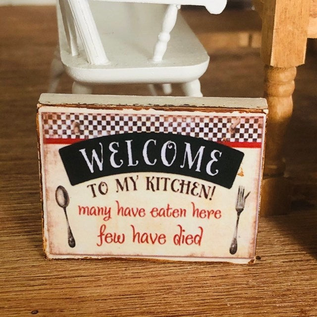 Dollhouse miniature Kitchen humour sign