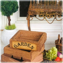 Dollhouse miniature garden crate potting shed convservatory