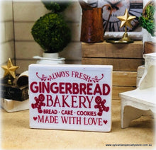 Dollhouse Christmas Sign Gingerbread bakery miniature