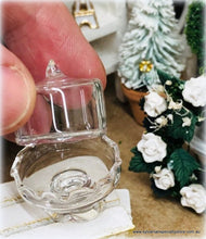 Dollhouse miniature glass cloche cake stand