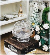 Dollhouse miniature glass cloche cake stand