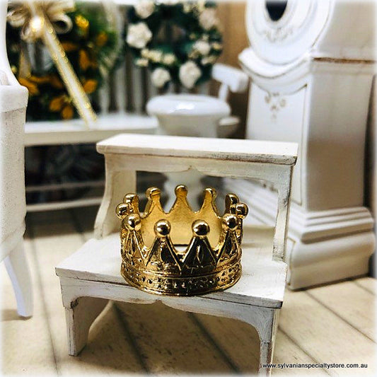 Dollhouse miniature gold crown