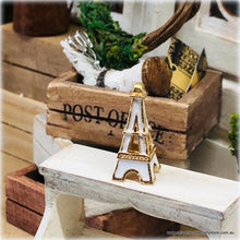 Dollhouse miniature golden Eiffel Tower decor accessory