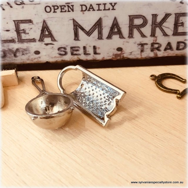 Dollhouse Miniature Grater and Sieve kitchen utensils