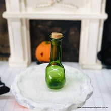Green Glass bottle - miniature