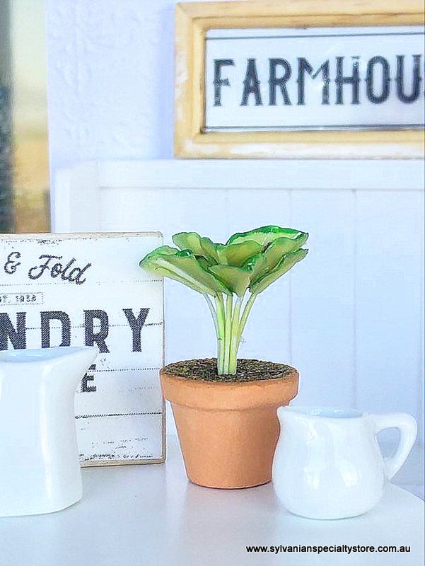 Fern in pot - Green/Red - Miniature