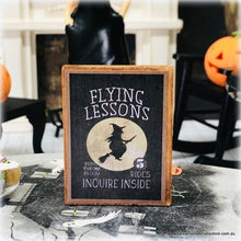 Dollhouse Halloween Sign Witch Flying Lessons