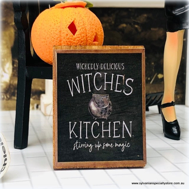 Sign Dollhouse Halloween Witch's kitchen