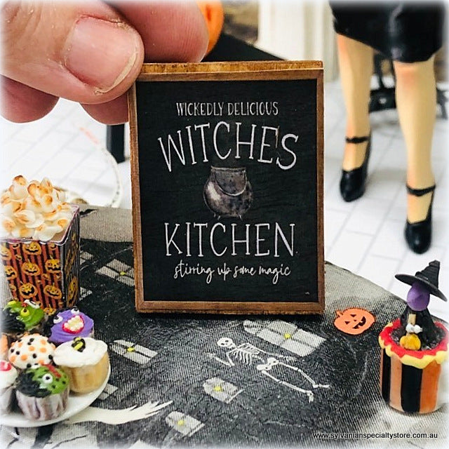 Sign Dollhouse Halloween Witch's kitchen
