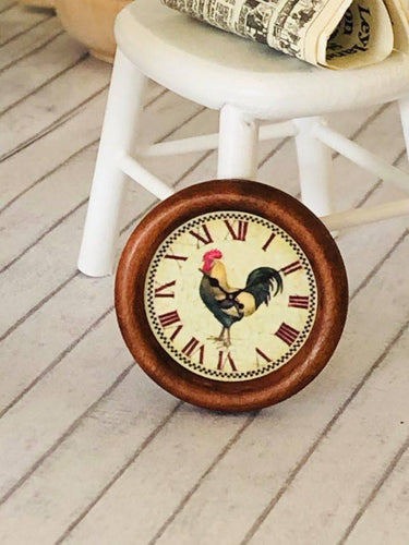 Dollhouse miniature rooster clock farmhouse