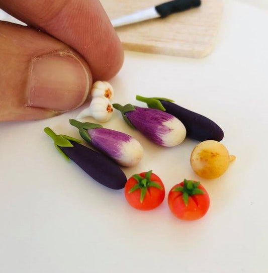 Dollhouse miniature italian cooking vegetables