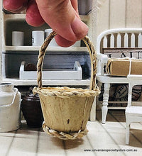Dollhouse miniature large basket