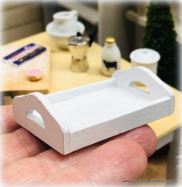 White Wooden Long Tray - Miniature