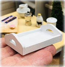 White Wooden Long Tray - Miniature