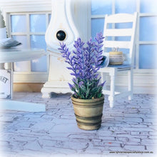 Dollhouse miniature lavender plant aged urn french provincial purple