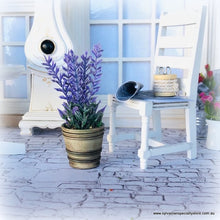 Dollhouse miniature lavender plant aged urn french provincial purple