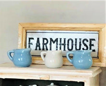 Dollhouse miniature Farmhouse ceramic blue crockery