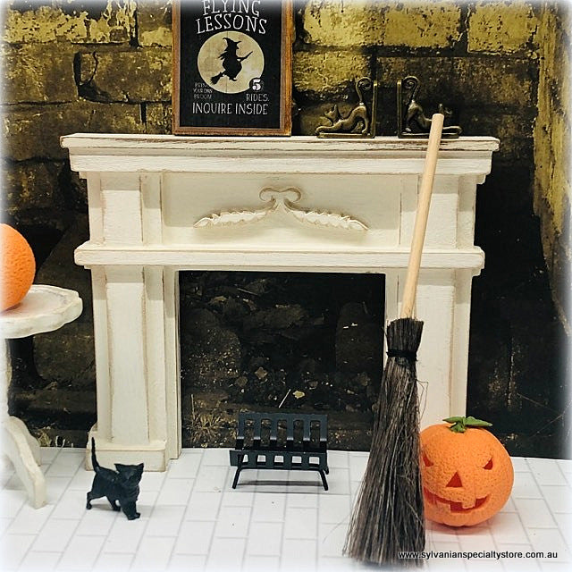 Fireplace - Rustic Antiqued White - Miniature