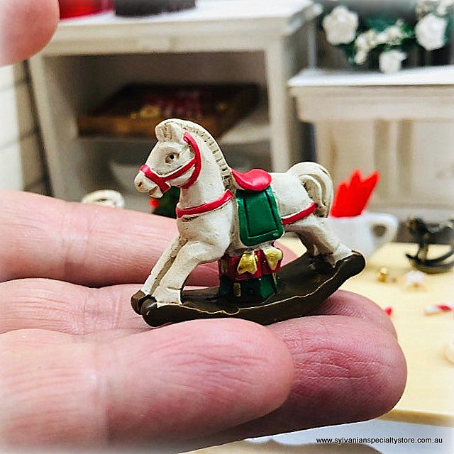 Dollhouse miniature tiny rocking horse resin