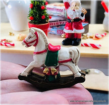 Dollhouse miniature nursery tiny rocking horse resin