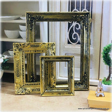Dollhouse frames antiqued gold set of 3