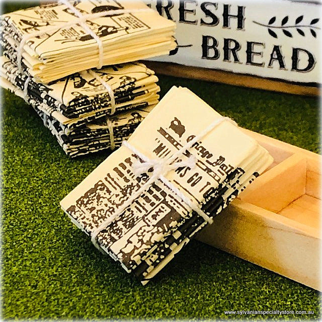 Newspapers Tied with String - Miniature