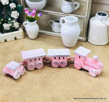 Dollhouse Miniature shabby chic pink train