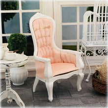 Dollhouse miniature victorian pink white chair