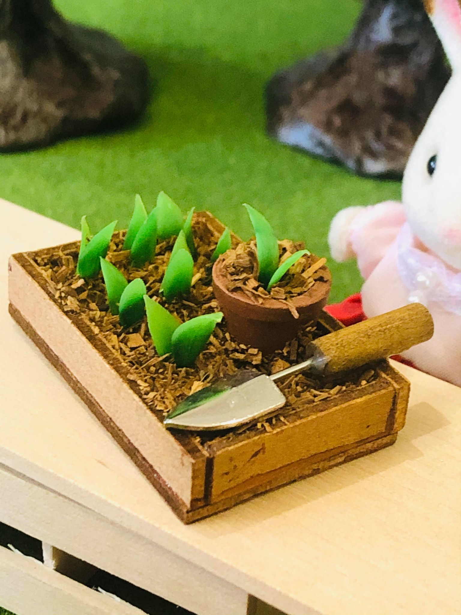 Potting plants Garden set dollhouse miniature