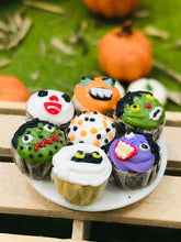 Plate of Halloween Cupcakes - Monsters